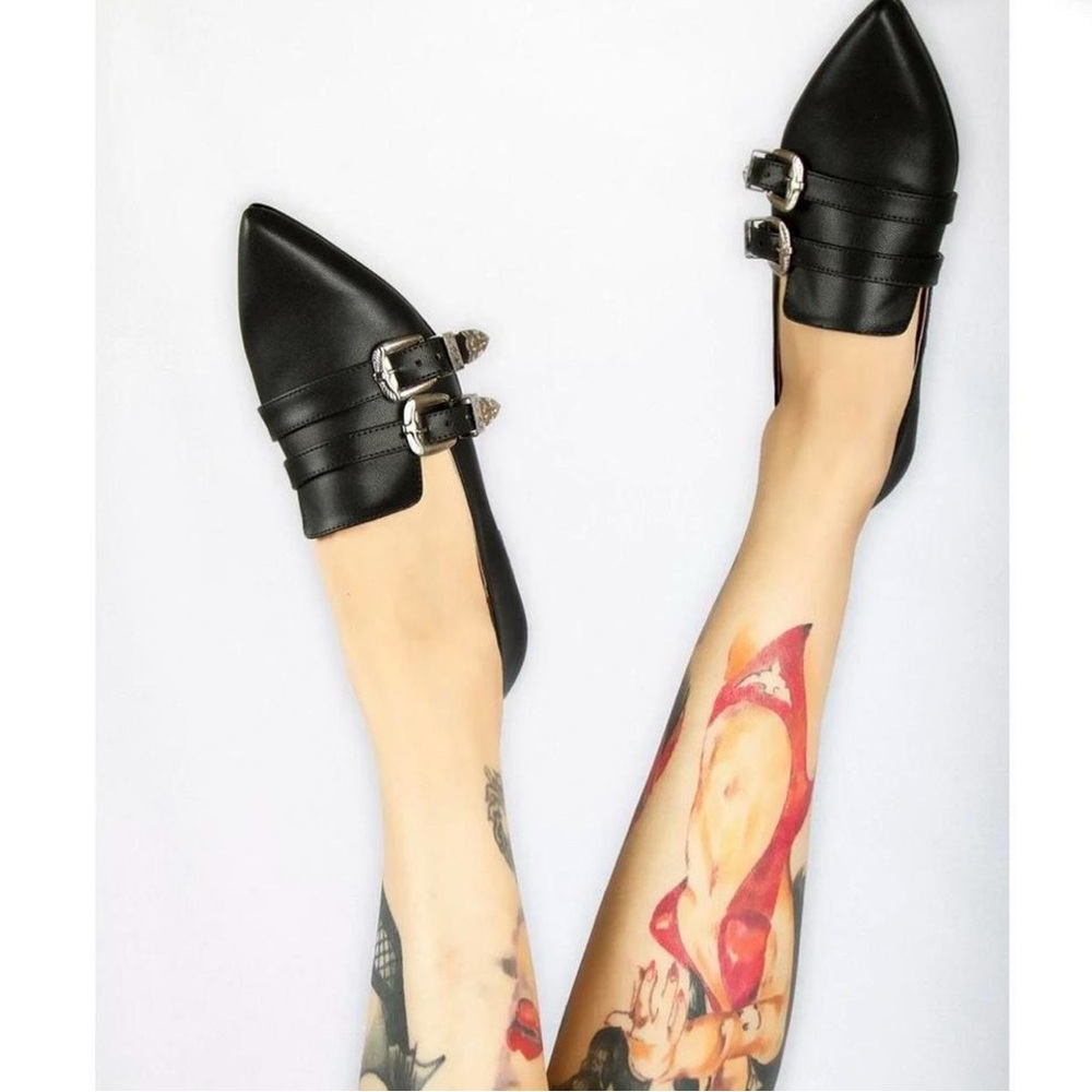 Black Buckle Flats from Poison Shoes - Picture 3 of 3